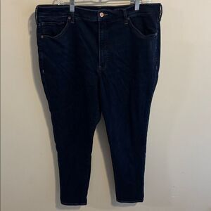 Express dark blue high rise skinny jeans size 18